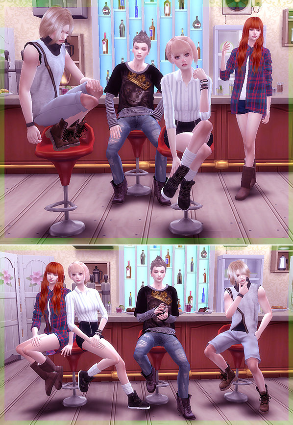 Bar Chair poses at Aluckyday » Sims 4 Updates