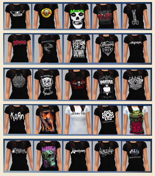 Band tshirts at Merakisims » Sims 4 Updates