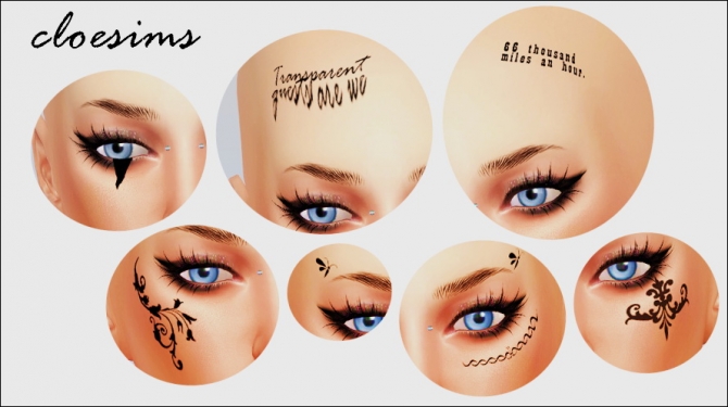 Face tattoo masks at Cloe Sims » Sims 4 Updates