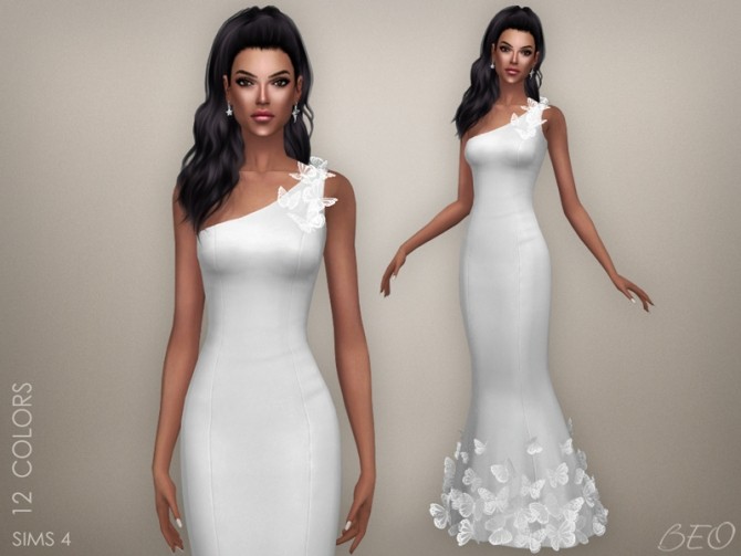 BUTTERFLIES WEDDING DRESS at BEO Creations » Sims 4 Updates