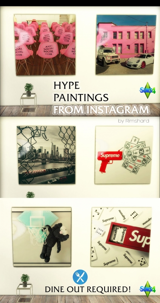 HYPE PAINTINGS SET at Rimshard Shop » Sims 4 Updates