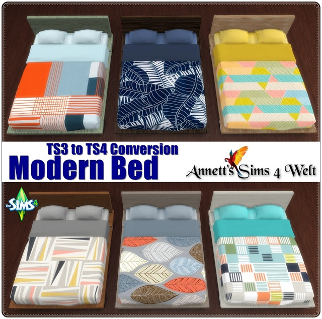 Modern Bed TS3 to TS4 Conversion at Sims 4 Welt » Sims 4 Updates
