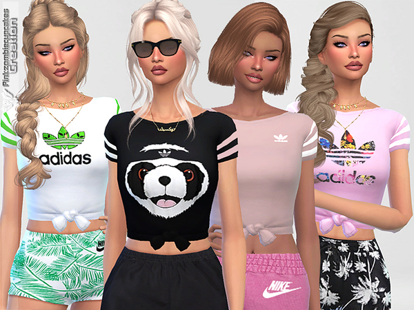 Sporty Tees Collection 05 by Pinkzombiecupcakes at TSR » Sims 4 Updates