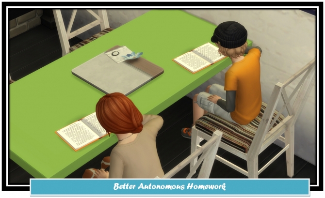Better Autonomous Homework by LittleMsSam » Sims 4 Updates
