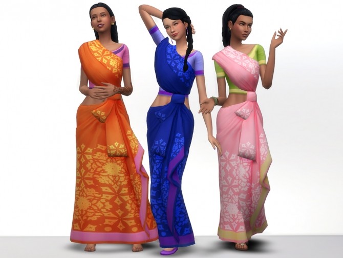 Kind of Saree by grindingteeth at Mod The Sims » Sims 4 Updates