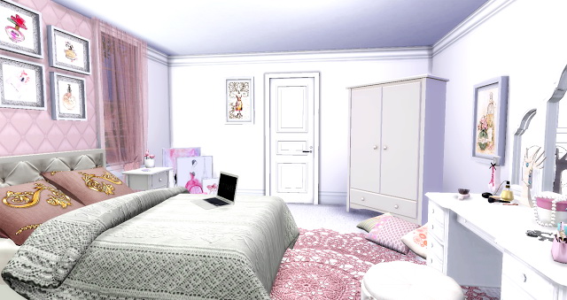 Vintage Retrô Teen Girl Bedroom at Lily Sims » Sims 4 Updates