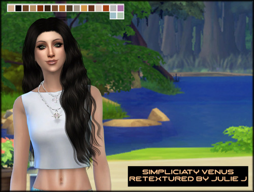 Simpliciaty Venus Hair Retextured at Julietoon Julie J » Sims 4 Updates