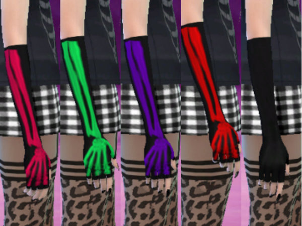 Basic emo fingerless gloves by MaruChanBe at TSR » Sims 4 Updates