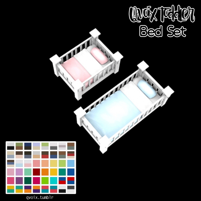 Toddler Bed Set at qvoix escaping reality » Sims 4 Updates