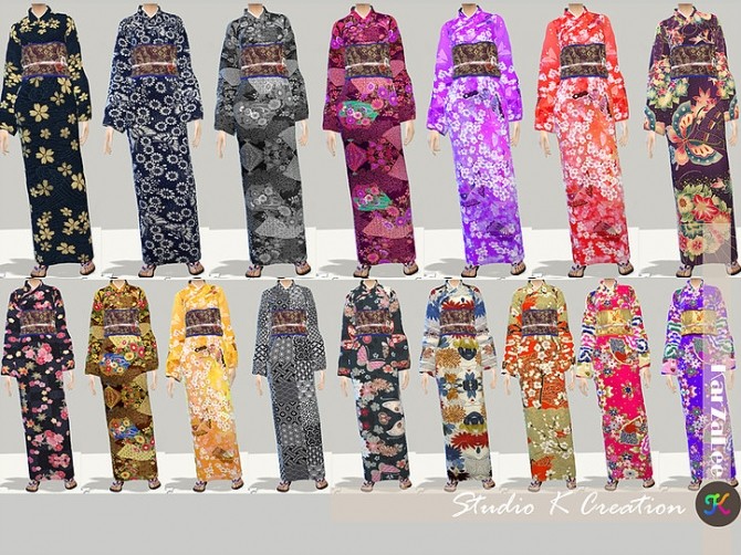 Japanese Kimono at Studio KCreation » Sims 4 Updates