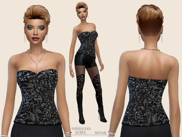 Rhinestones Bodice by Paogae at TSR » Sims 4 Updates