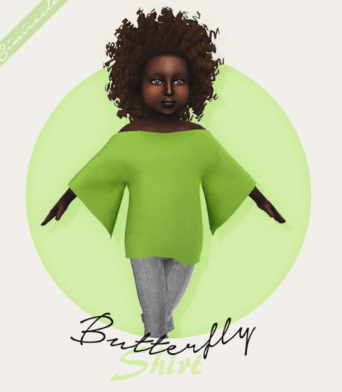 Butterfly Shirt Toddler Version at Simiracle » Sims 4 Updates