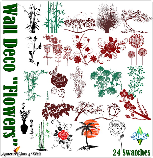 Sims 4 Wall Flowers Cc
