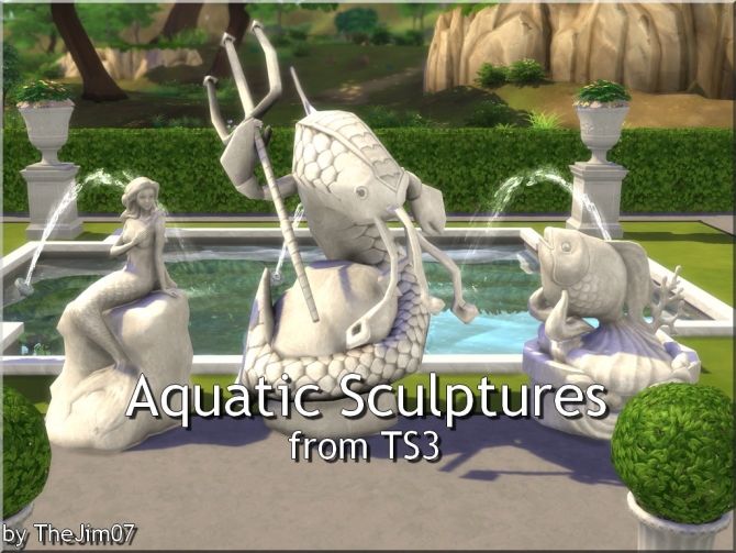 Aquatic Sculptures from TS3 by TheJim07 at Mod The Sims » Sims 4 Updates