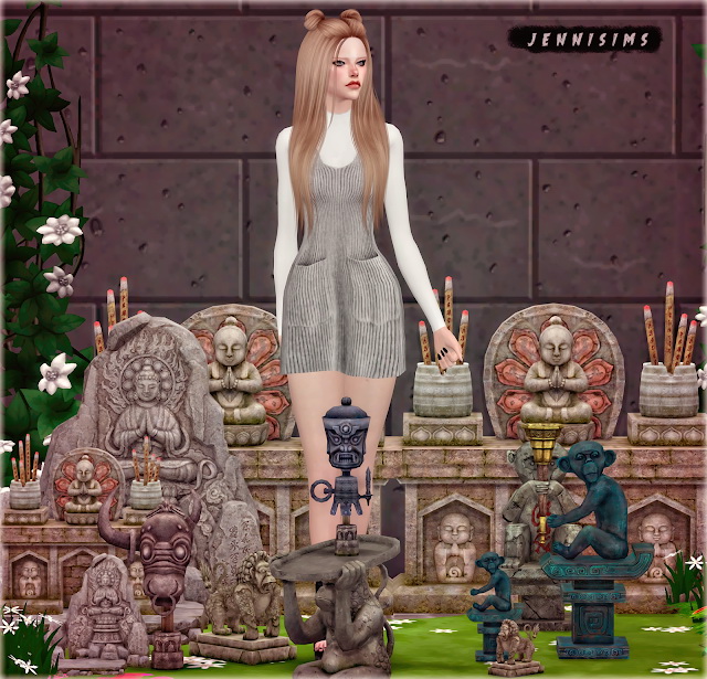 Japanese Garden Statues Meditative Buddha 8 Items at Jenni Sims » Sims