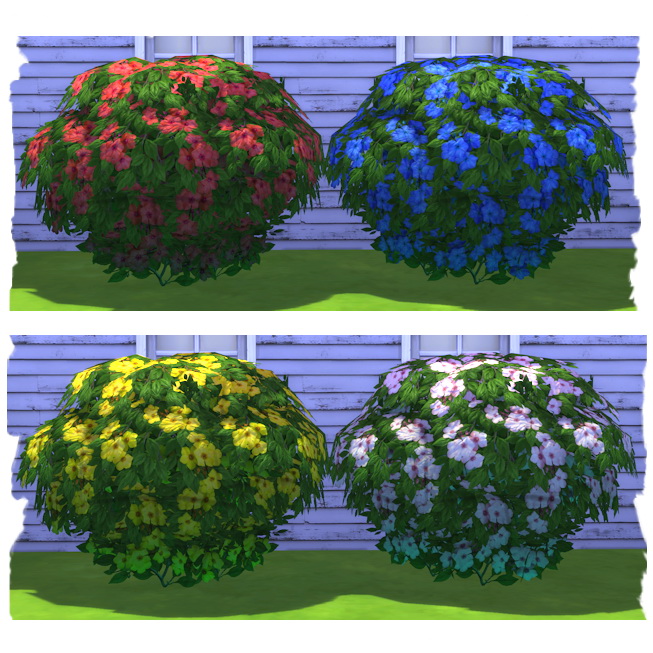 Shrubs with flowers by Chalipo at All 4 Sims » Sims 4 Updates