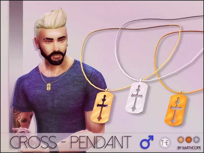 Cross pendant by Mathcope at Sims 4 Studio » Sims 4 Updates