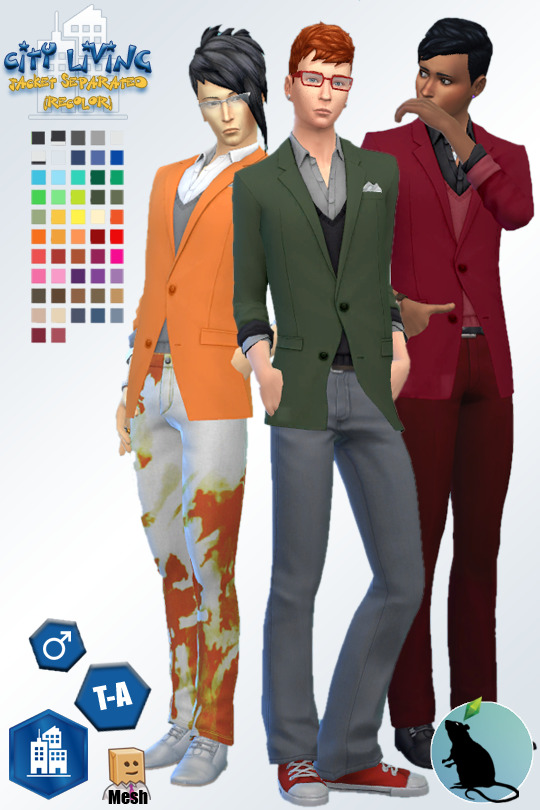 City Living Jacket Separated Recolor at Standardheld » Sims 4 Updates