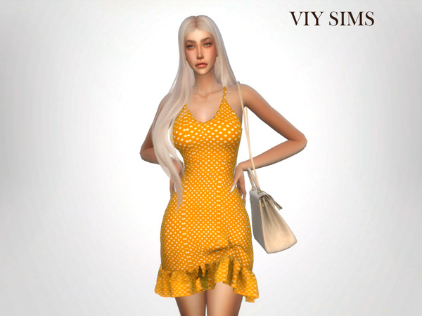 Polka dot Dress by Viy Sims at TSR » Sims 4 Updates