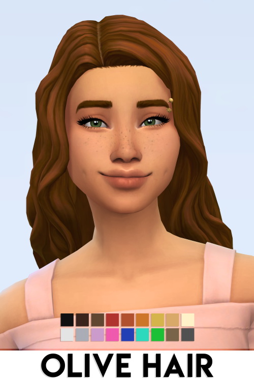 OLIVE HAIR at Vikai » Sims 4 Updates