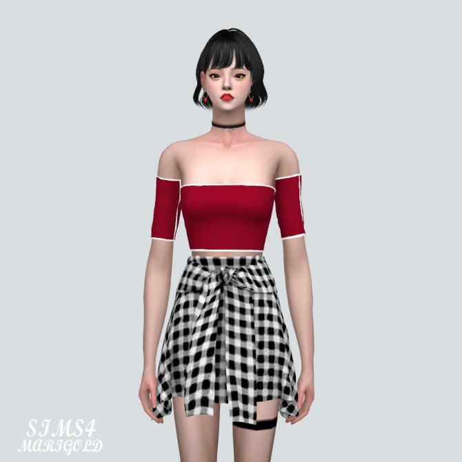 OffShoulder Crop Top V2 at Marigold » Sims 4 Updates