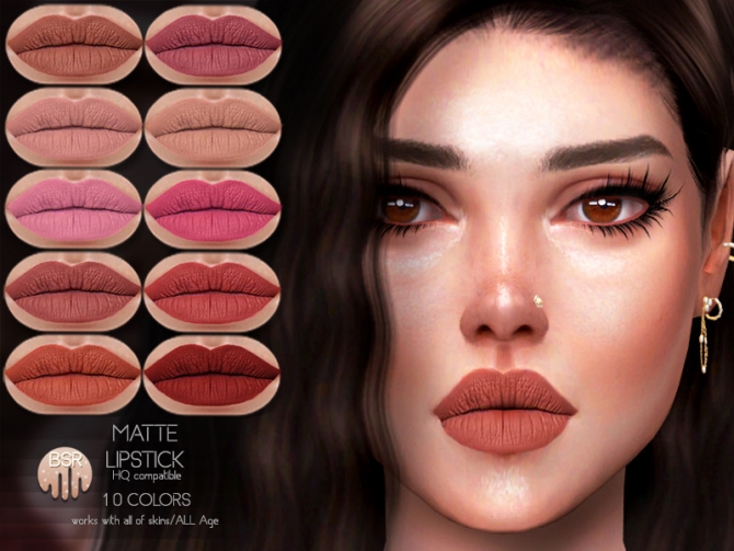 Matte Lipstick BM23 by busratr at TSR » Sims 4 Updates