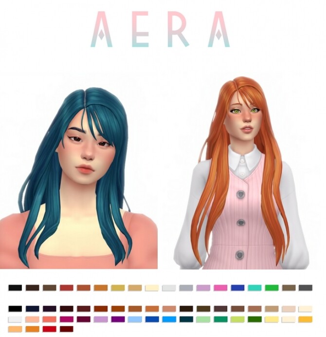 Aera hair 40 Puppy Crow Colors at Simandy » Sims 4 Updates