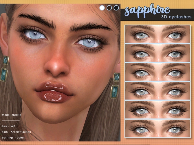 Sapphire 3D Eyelashes by Screaming Mustard at TSR » Sims 4 Updates