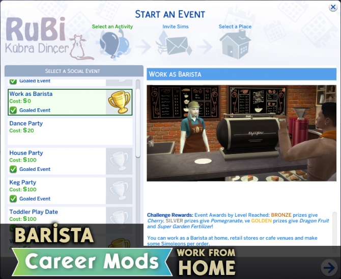 Barista Career Mods by rubi at Mod The Sims » Sims 4 Updates