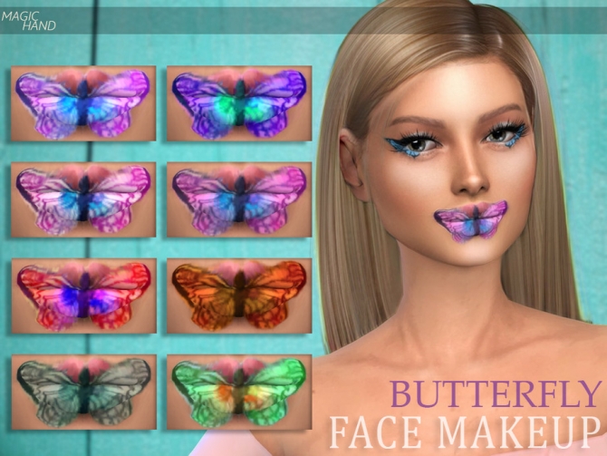 Butterfly Face Makeup by MagicHand at TSR » Sims 4 Updates