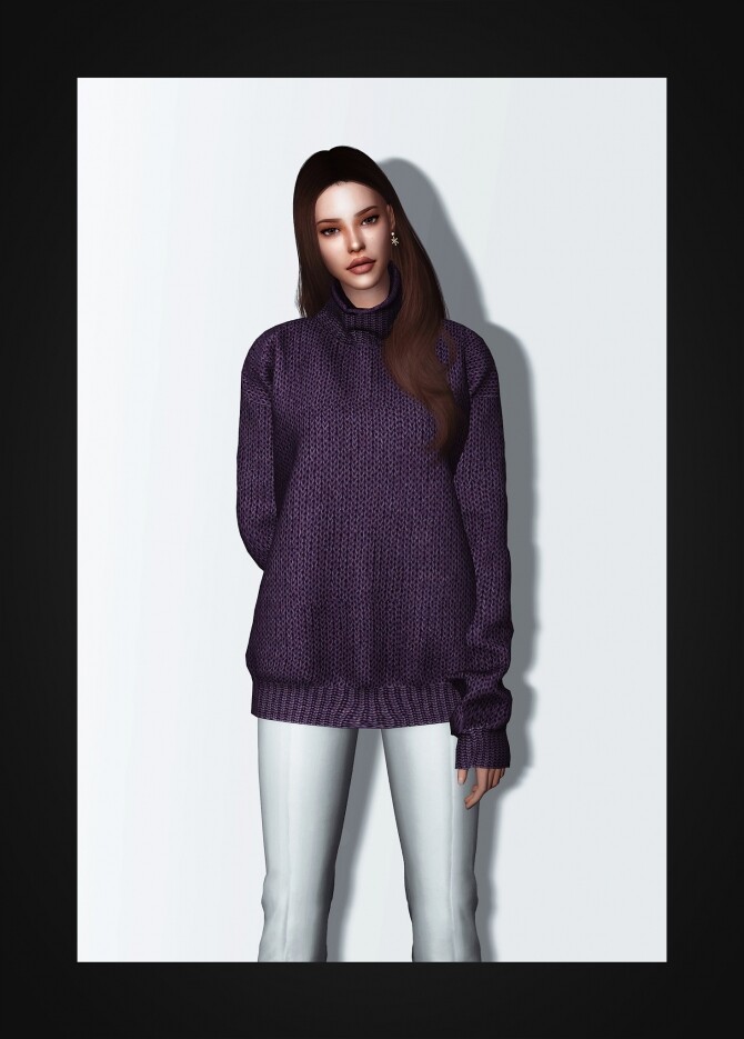 Oversized Turtleneck Sweater at Gorilla » Sims 4 Updates