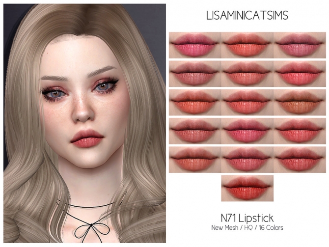LMCS N71 Lipstick HQ by Lisaminicatsims at TSR » Sims 4