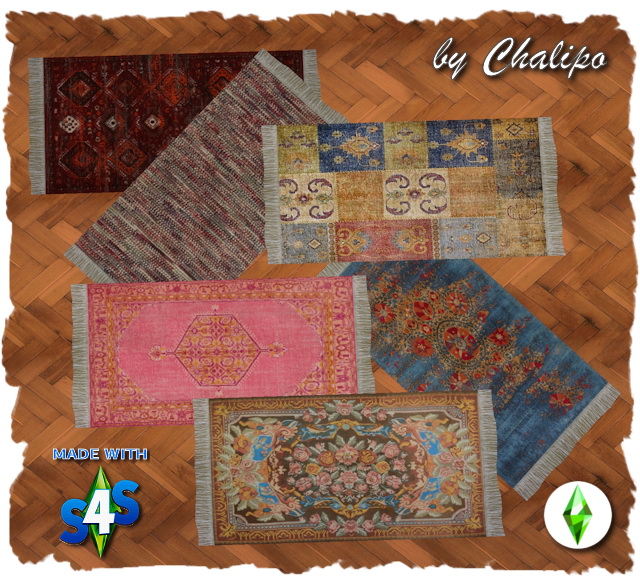 Fringed rug by Chalipo at All 4 Sims » Sims 4 Updates