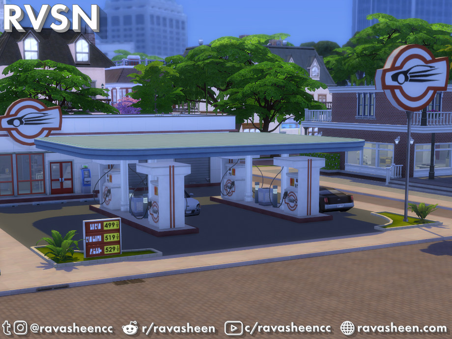 Highway Petrol Gas Station Set by RAVASHEEN at TSR » Sims 4 Updates