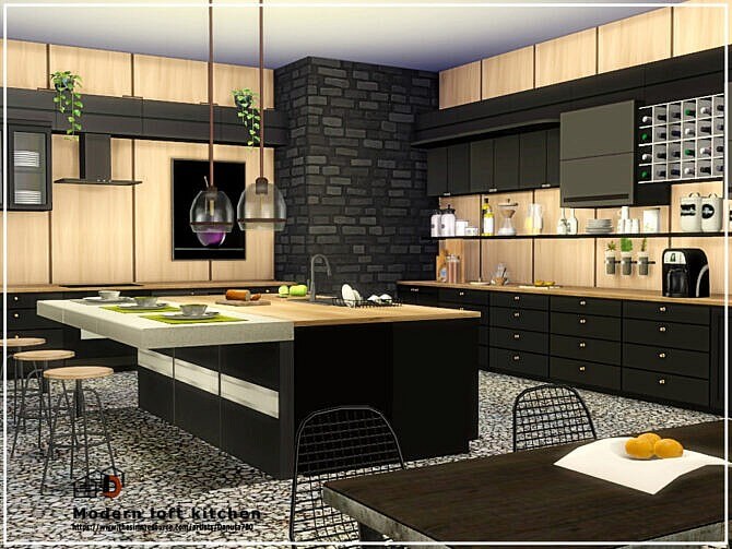 Modern loft kitchen by Danuta720 at TSR » Sims 4 Updates
