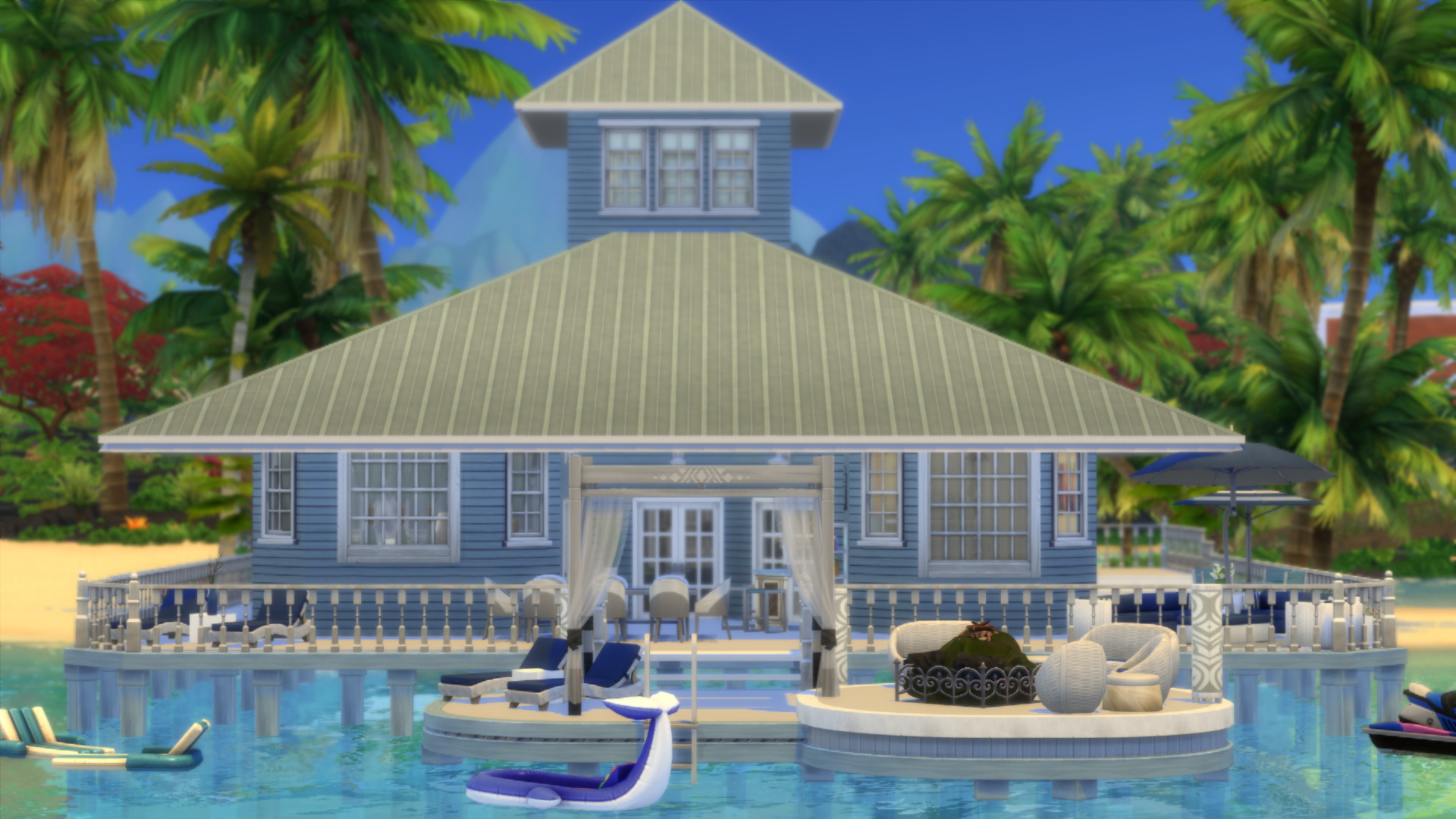 Totally Beachin' Private Island Home by Wykkyd at Mod The Sims 4 » Sims