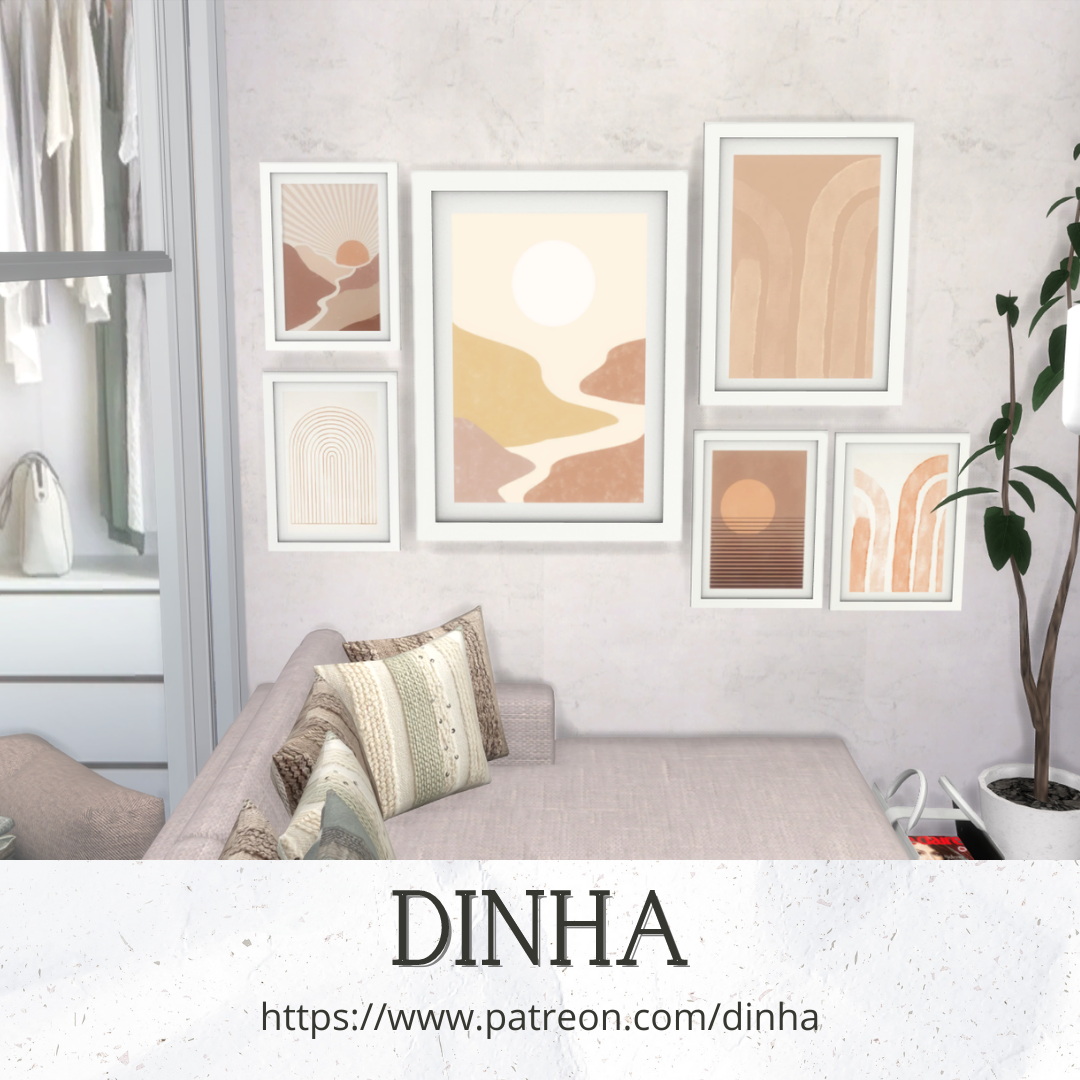 Boho Style Pillows Rugs Paintings at Dinha Gamer » Sims 4 Updates