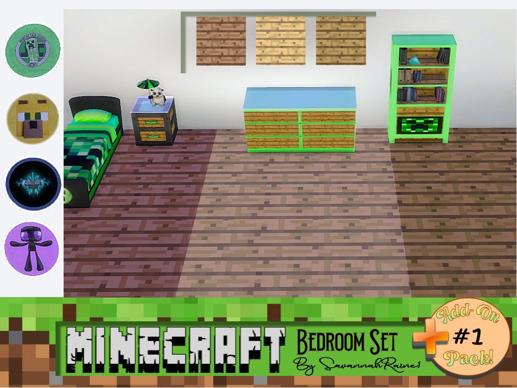 Minecraft Bedroom Set AddOn Pack 1 by SavannahRaine at Mod The Sims 4