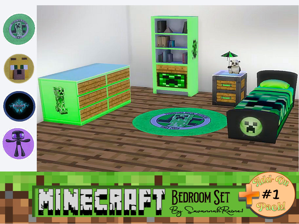 Minecraft Bedroom Set AddOn Pack 1 by SavannahRaine at Mod The Sims 4