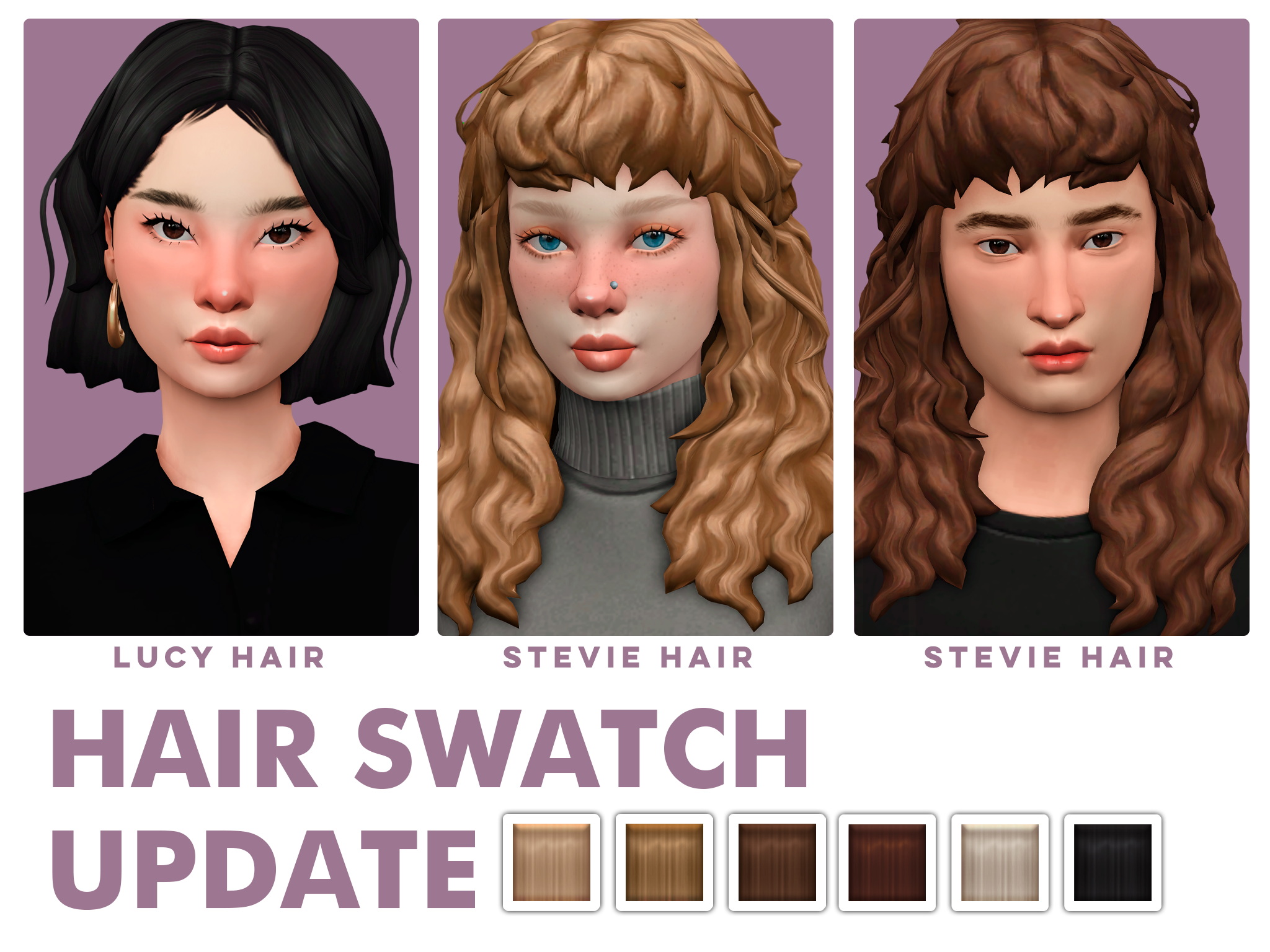 The sims 4 more hair color swatches mod platinumhon
