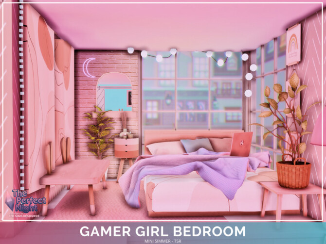 Gamer Girl Bedroom by Mini Simmer at TSR » Sims 4 Updates