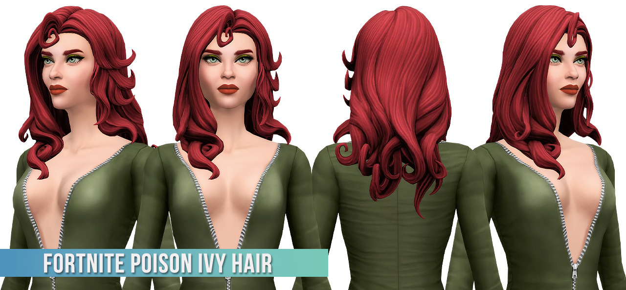 Fortnite Poison Ivy Hair Conversion/Edit at Busted Pixels » Sims 4 Updates