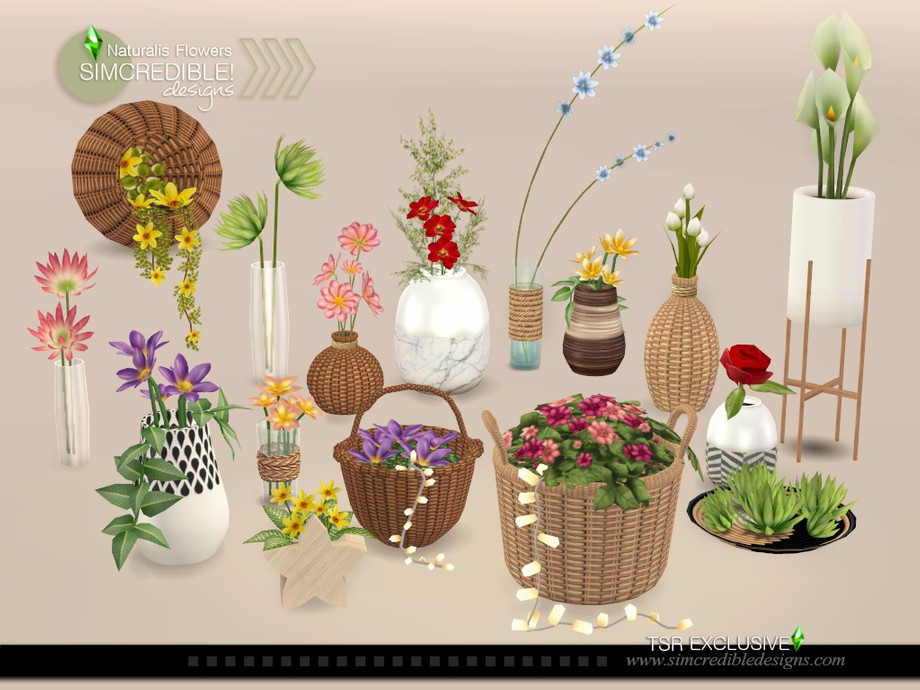 Naturalis Flowers by SIMcredible at TSR » Sims 4 Updates