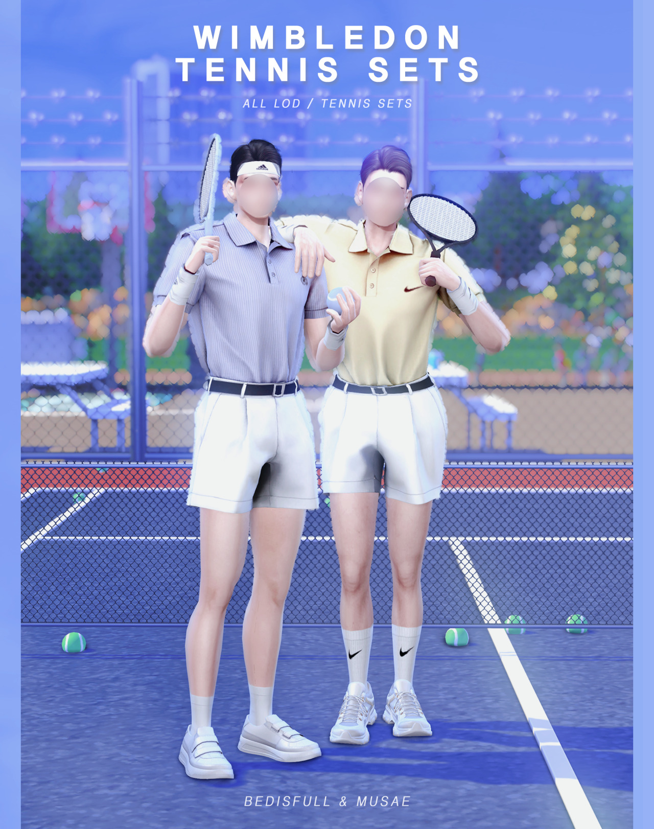 BED & MUSAE TS4 M Wimbledon tennis sets at Bedisfull iridescent