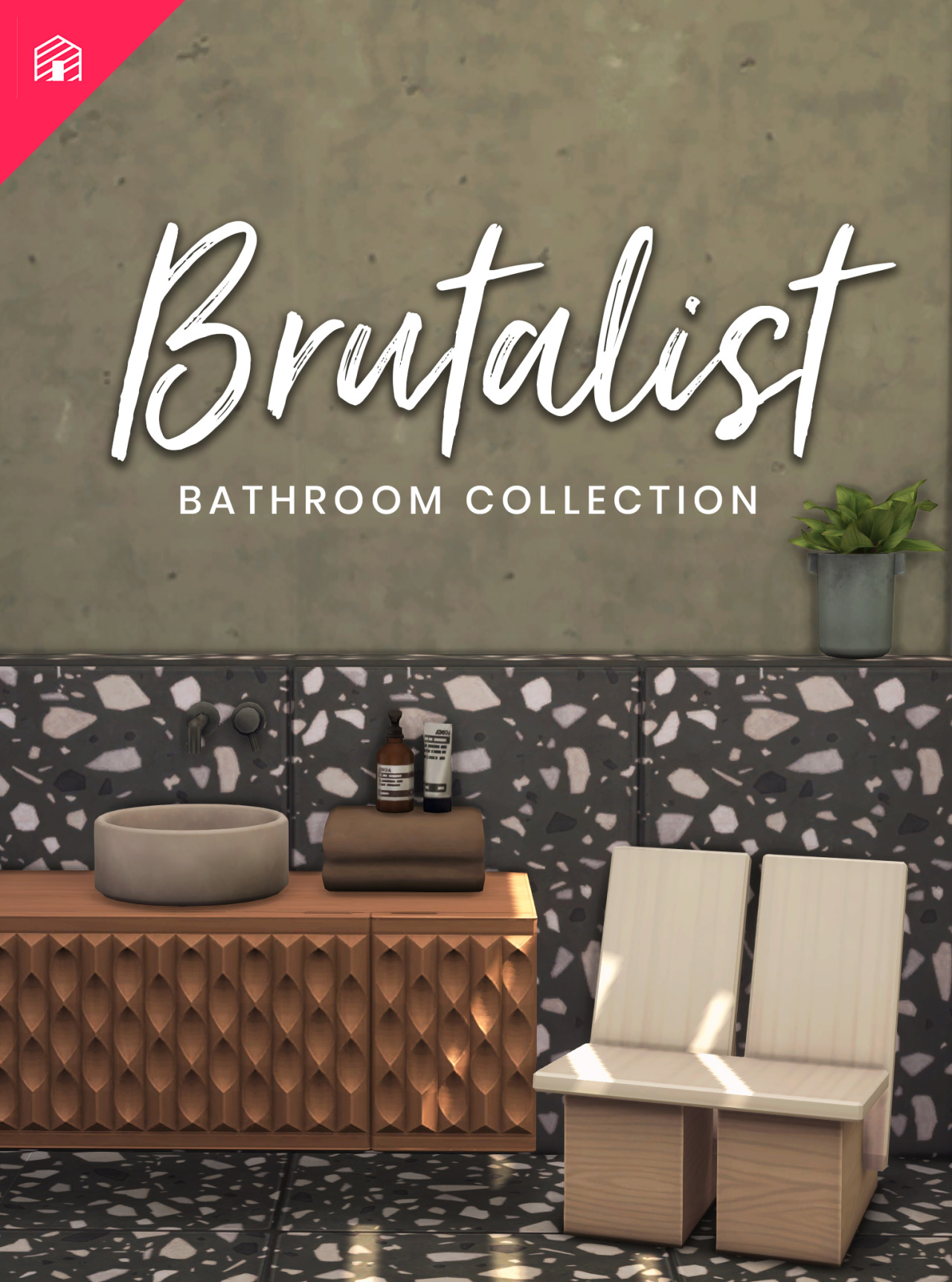 Brutalist Bathroom Collection at Harrie » Sims 4 Updates