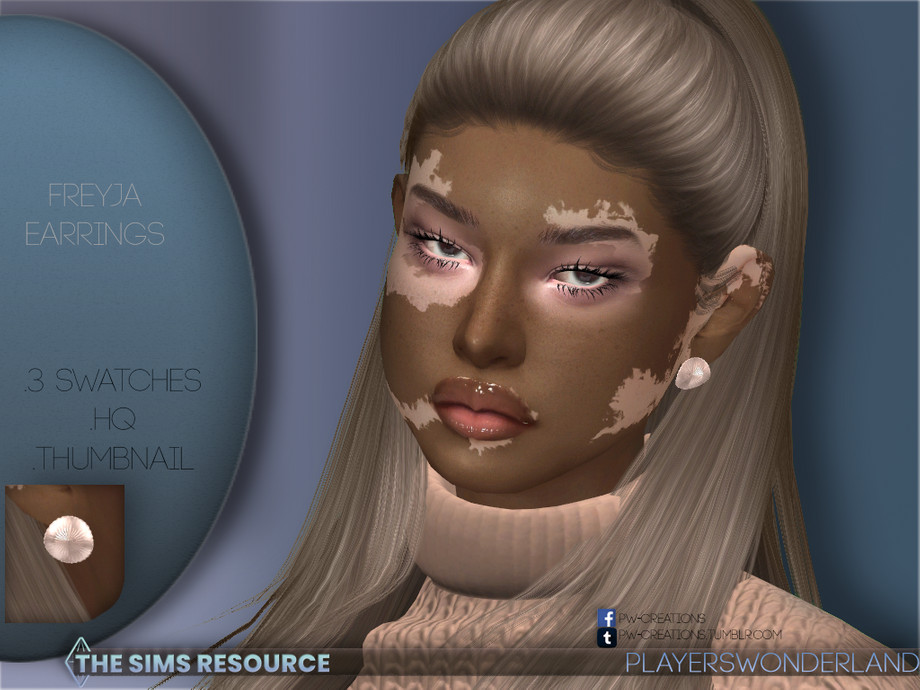 Freyja Earrings by PlayersWonderland at TSR » Sims 4 Updates