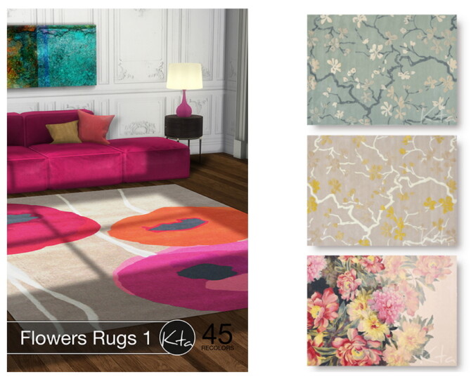 Flowers Rugs 1 at Ktasims » Sims 4 Updates