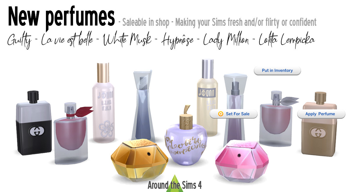 Functional perfume bottles at Around the Sims 4 » Sims 4 Updates