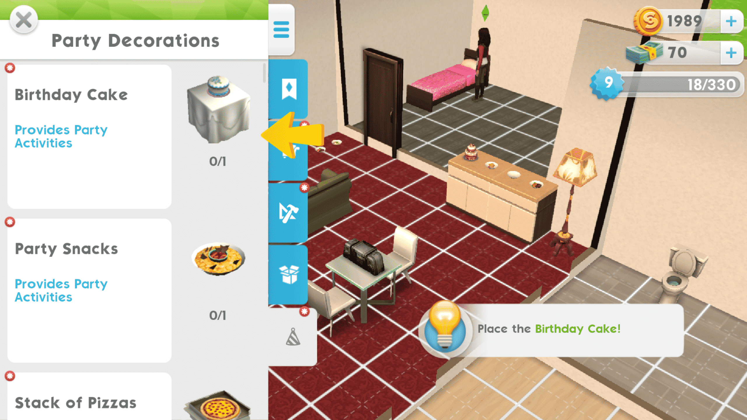 Online Parties in The Sims Mobile