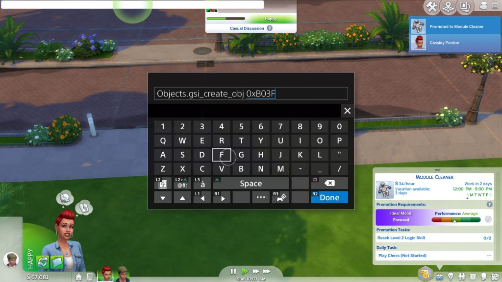 Using Cheats on The Sims 4 Xbox One / PS4